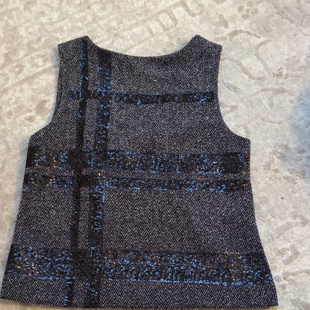 Banana Republic Black and Blue Patterned Blouse